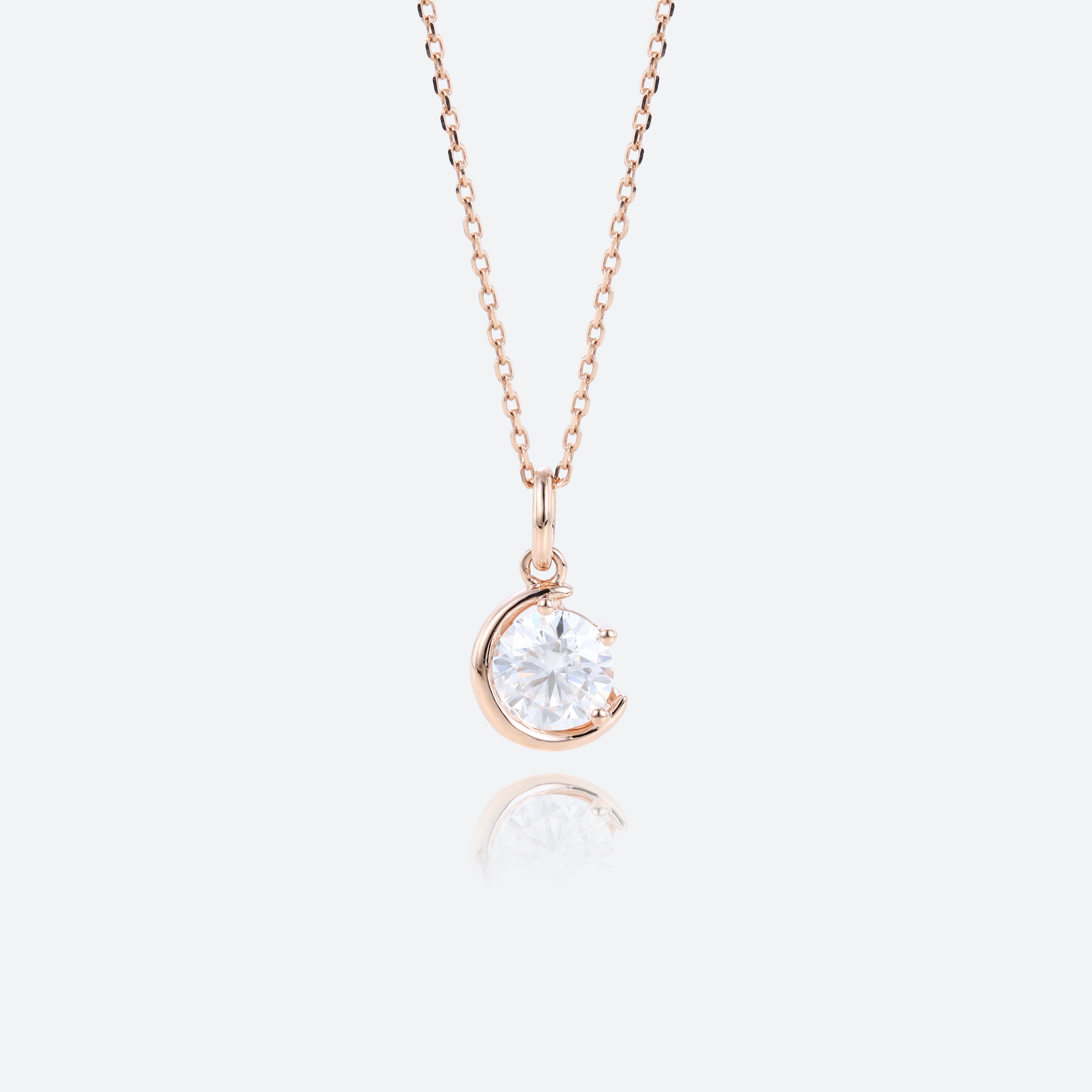 Jewelry Gifts for August Birthdays | 1CT Solitaire Round Cut Lab Diamond Pendant Necklace For Women