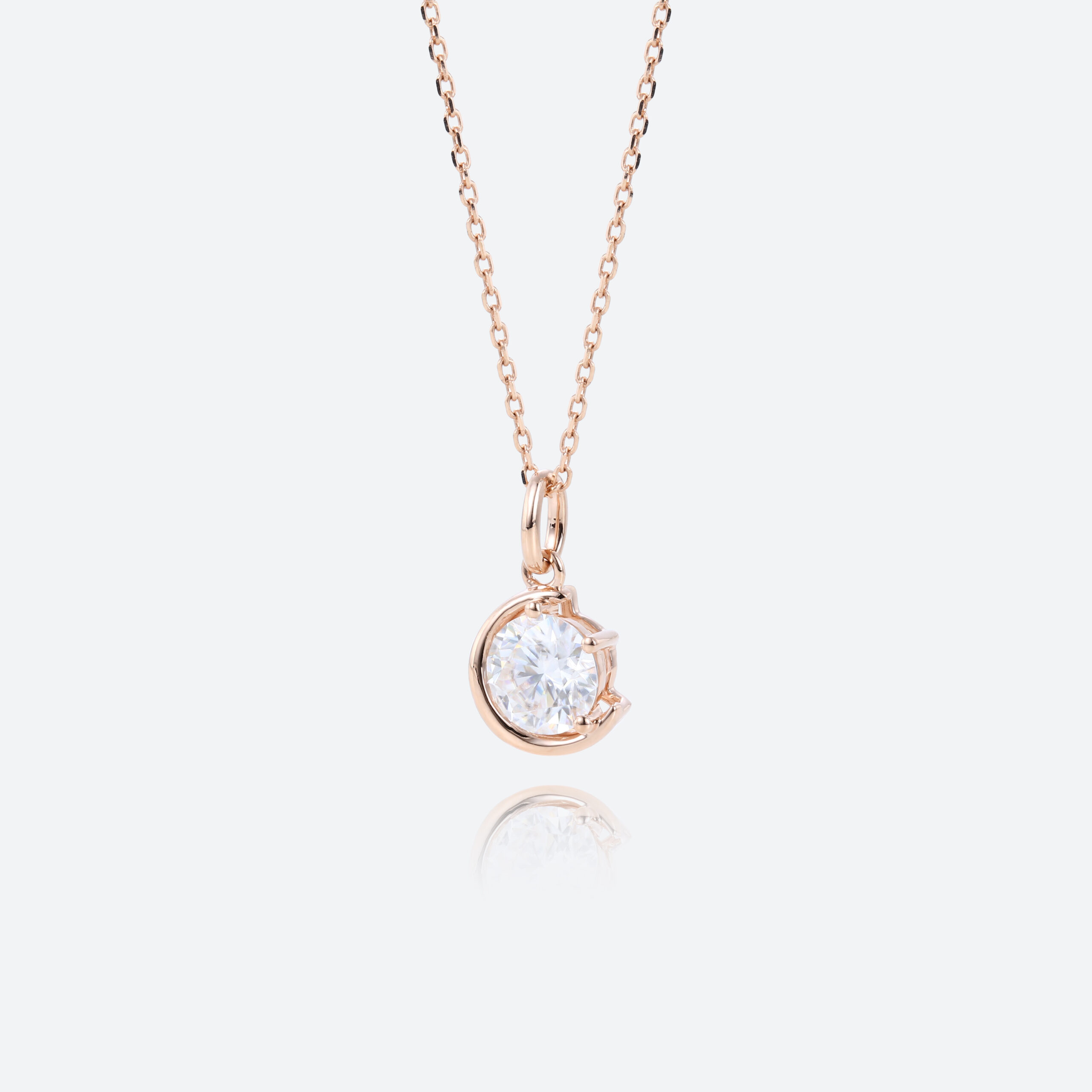 1CT Solitaire Round Cut Lab Diamond Pendant Necklace For Women