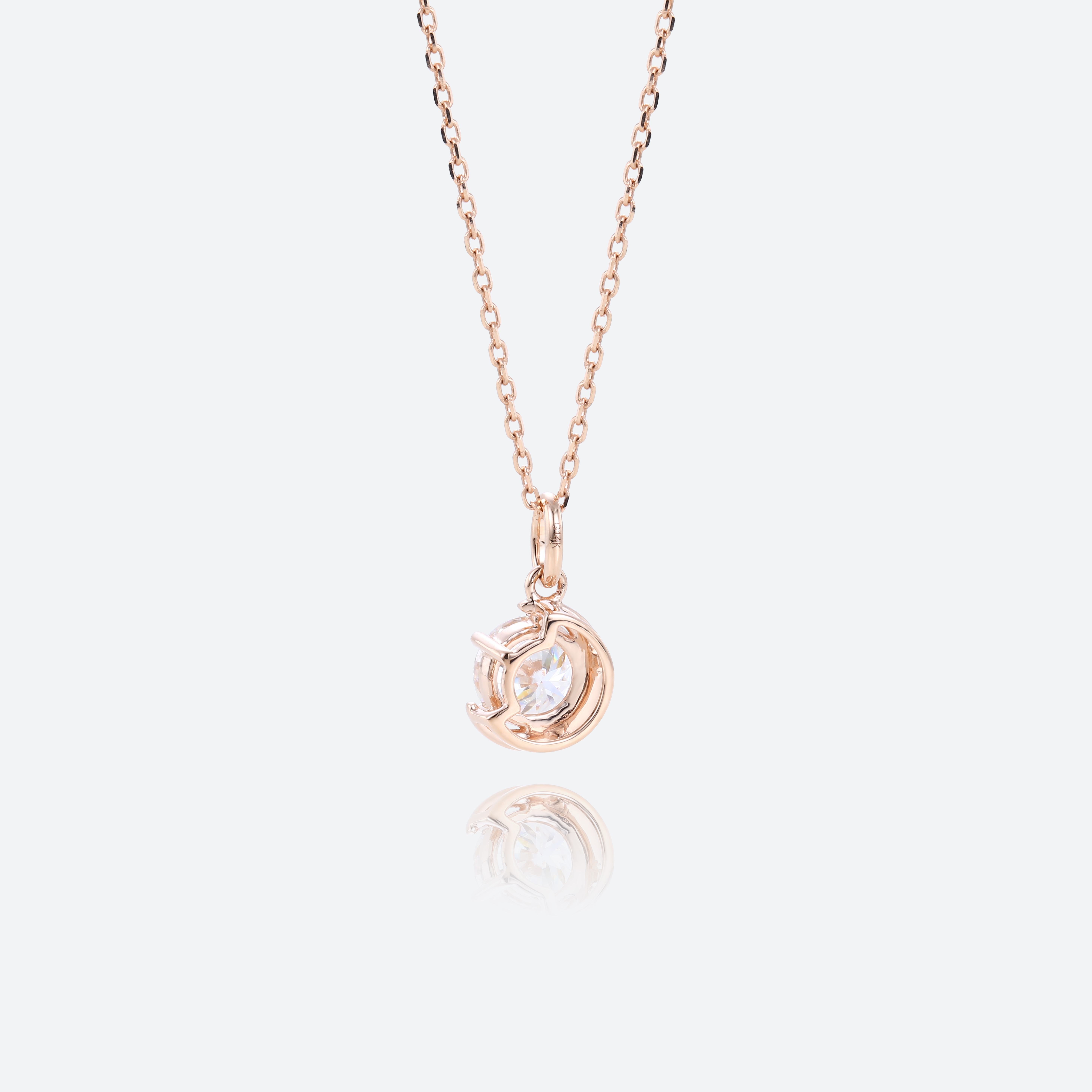 1CT Solitaire Round Cut Lab Diamond Pendant Necklace For Women