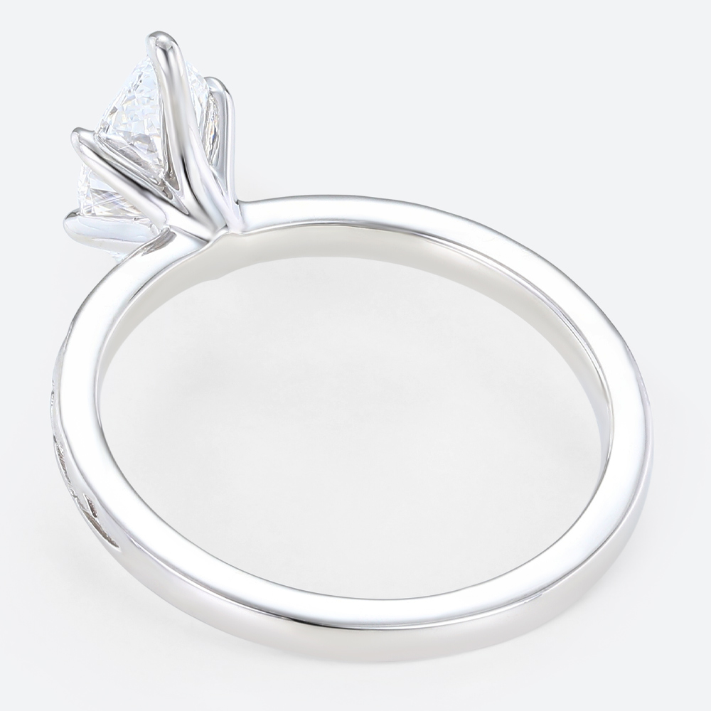 1ct Solitaire Lab Diamond Rings​ Marquise Cut 6 Claw Prong Engagement Ring in White Gold