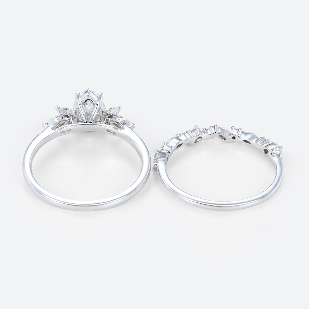 Engagment Ring Pear Shaped Diamond Rings Lab Diamonds Ring Set