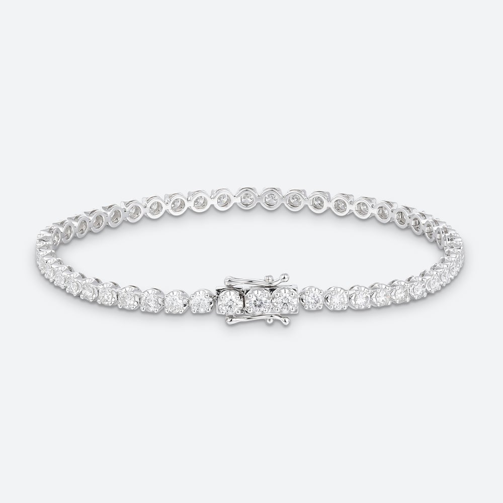 Round Cut Lab Diamond Chain Bracelet Forever Eternity Bracelet