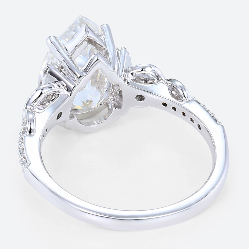 4 Ct Lab Grown Diamond Ring Unique Pear Shaped Infinity Ring​ in white gold
