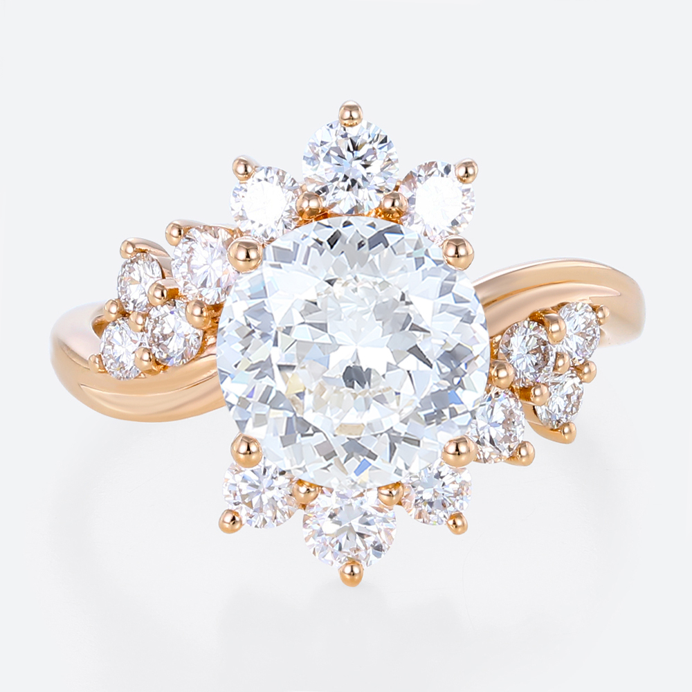 lab-grown diamond care 2.5ct Lab Diamond Ring Round Cut Eternal Swirl 4-Prong Engagement Ring in Rose Gold