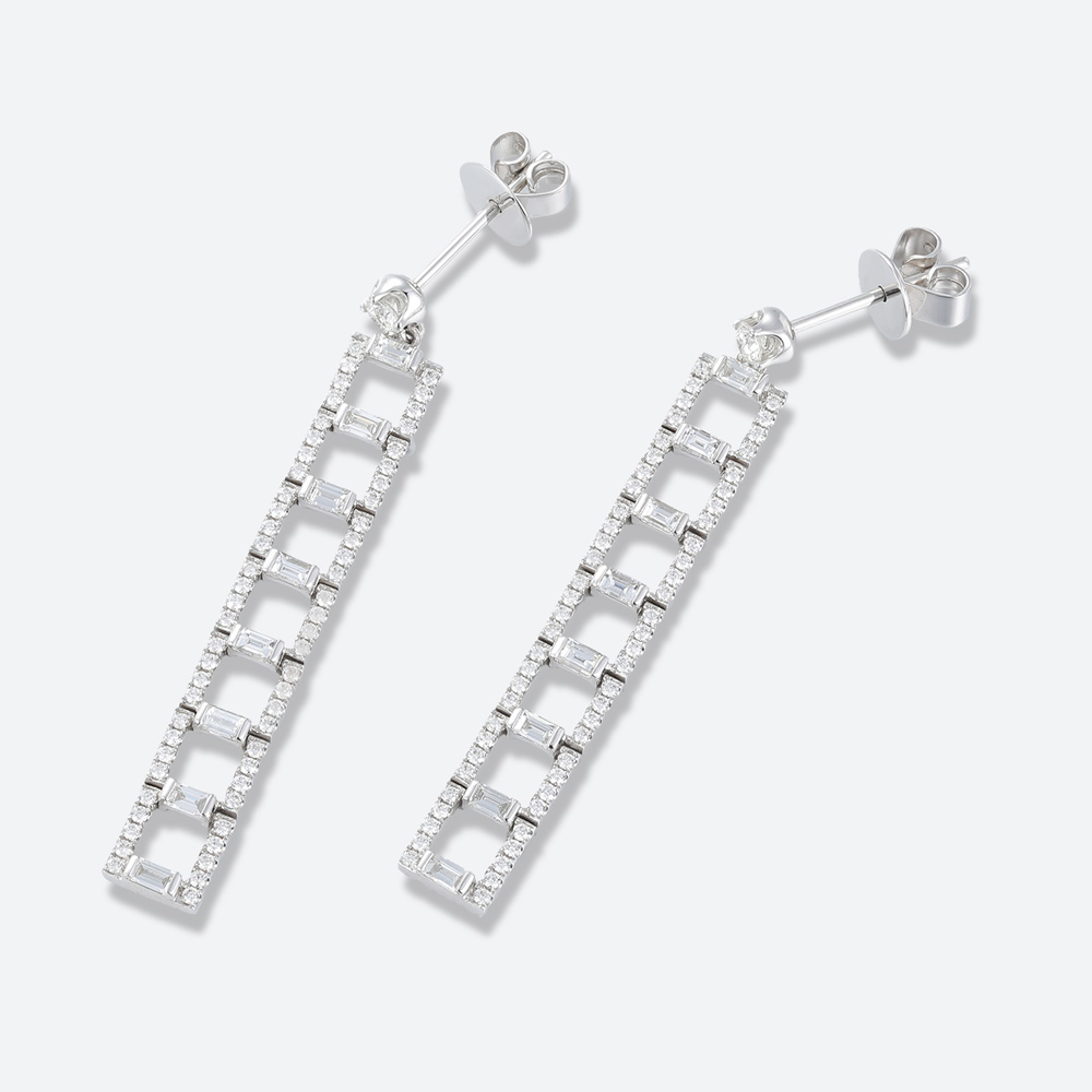 Lab Diamond Earrings Long Dangle Earrings