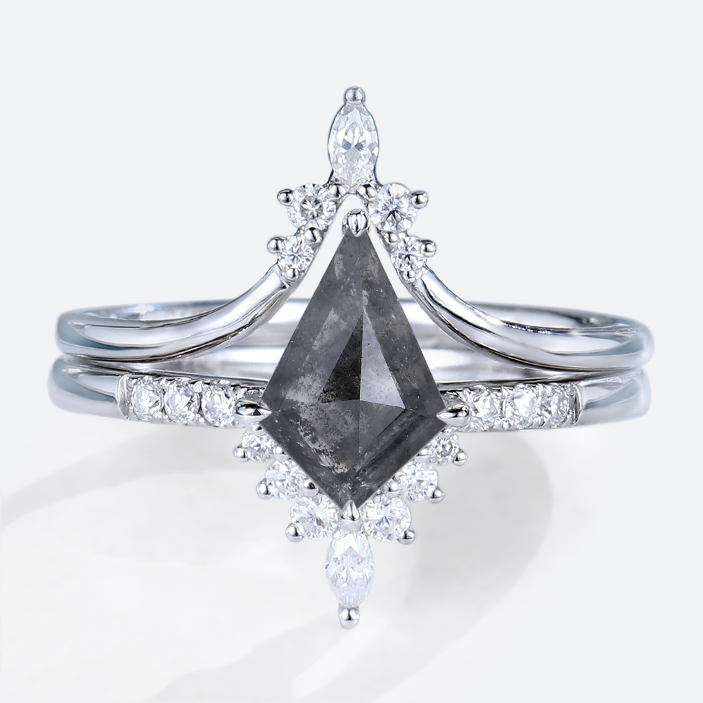 Unique Wedding Ring Sets Salt and Pepper Diamond Wedding Band