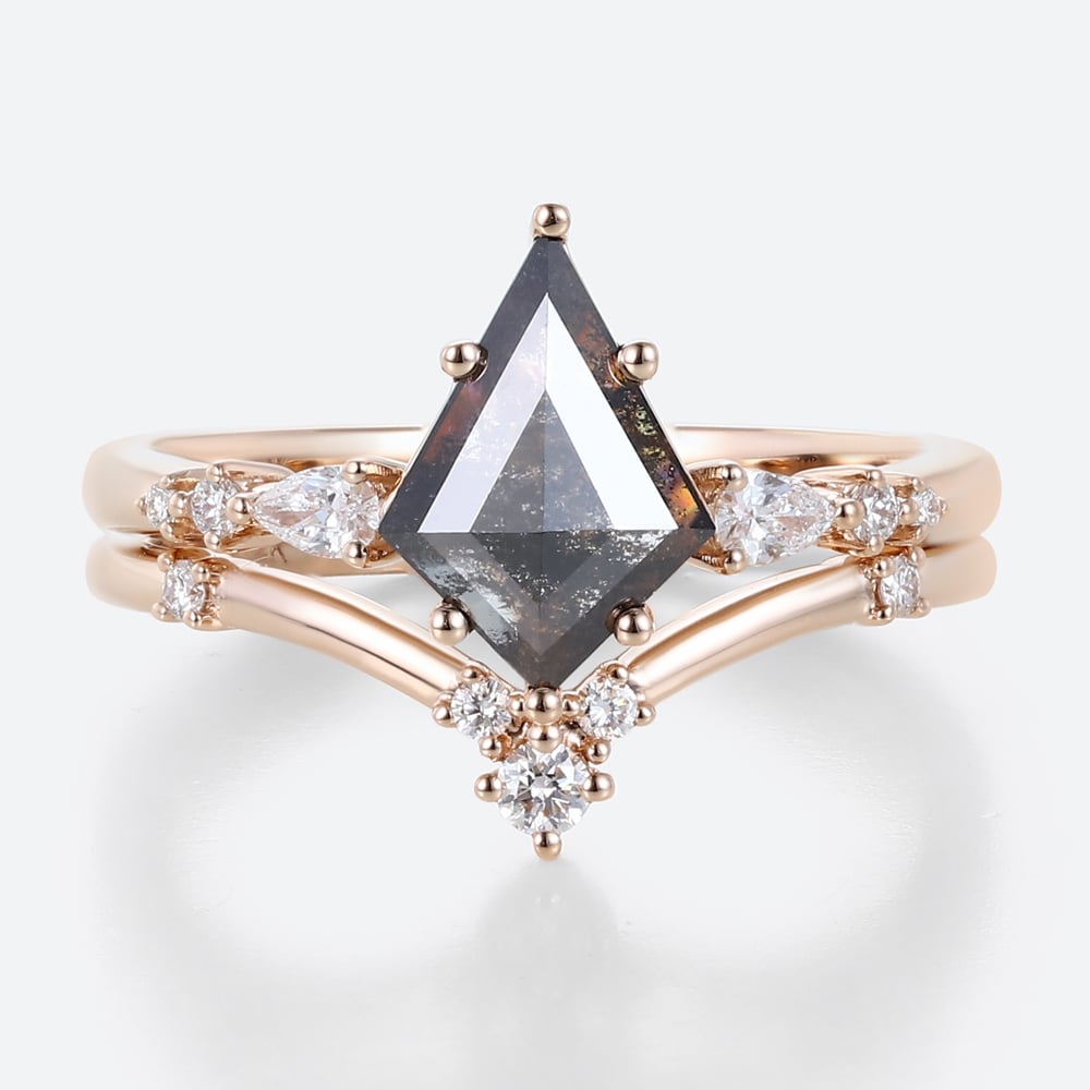 Simple Promise Rings Salt & Pepper Diamond Wedding Ring Sets