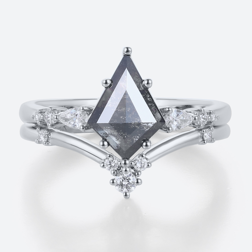 Simple Promise Rings Salt & Pepper Diamond Wedding Ring Sets