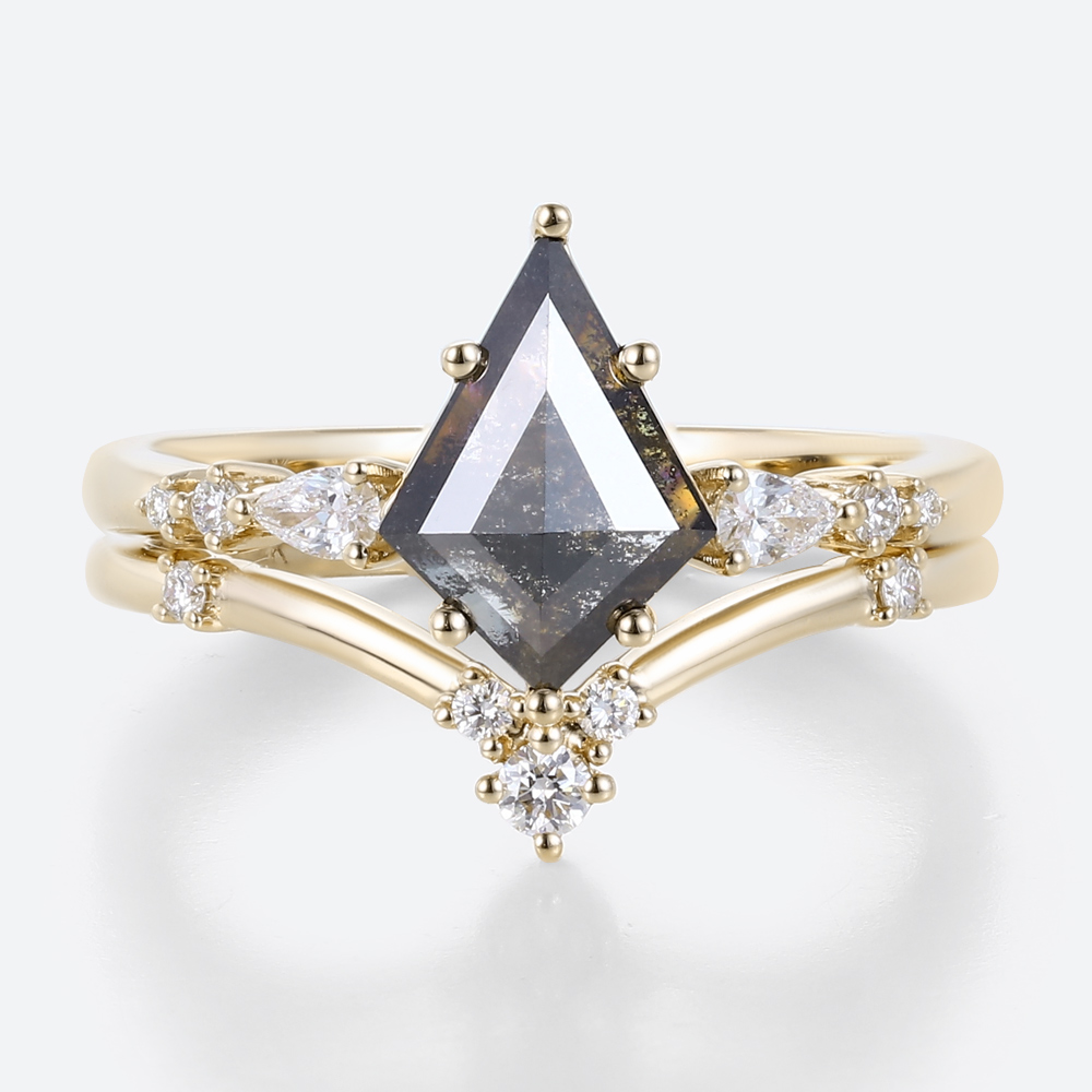 Simple Promise Rings Salt & Pepper Diamond Wedding Ring Sets