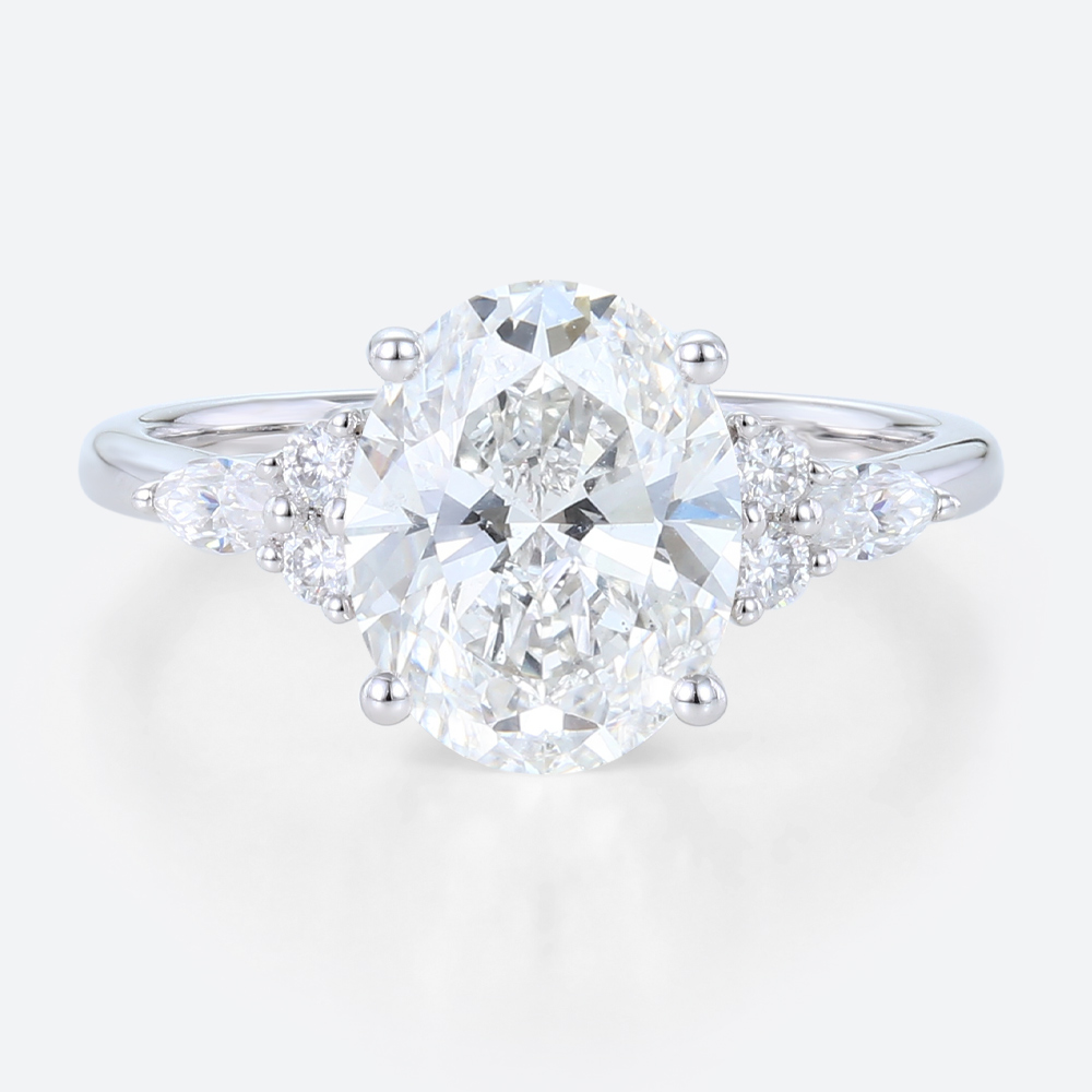 3 Ct Lab Created Diamond Ring Vintage 4 Prong Engagement Ring in white gold