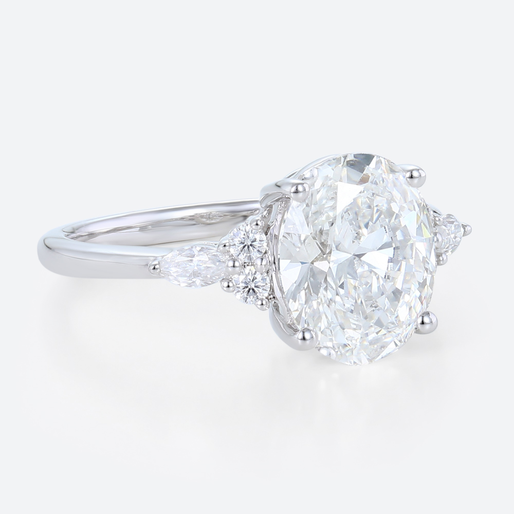 3Ct Lab Created Diamond Ring Vintage 4 Prong Engagement Ring in White Gold