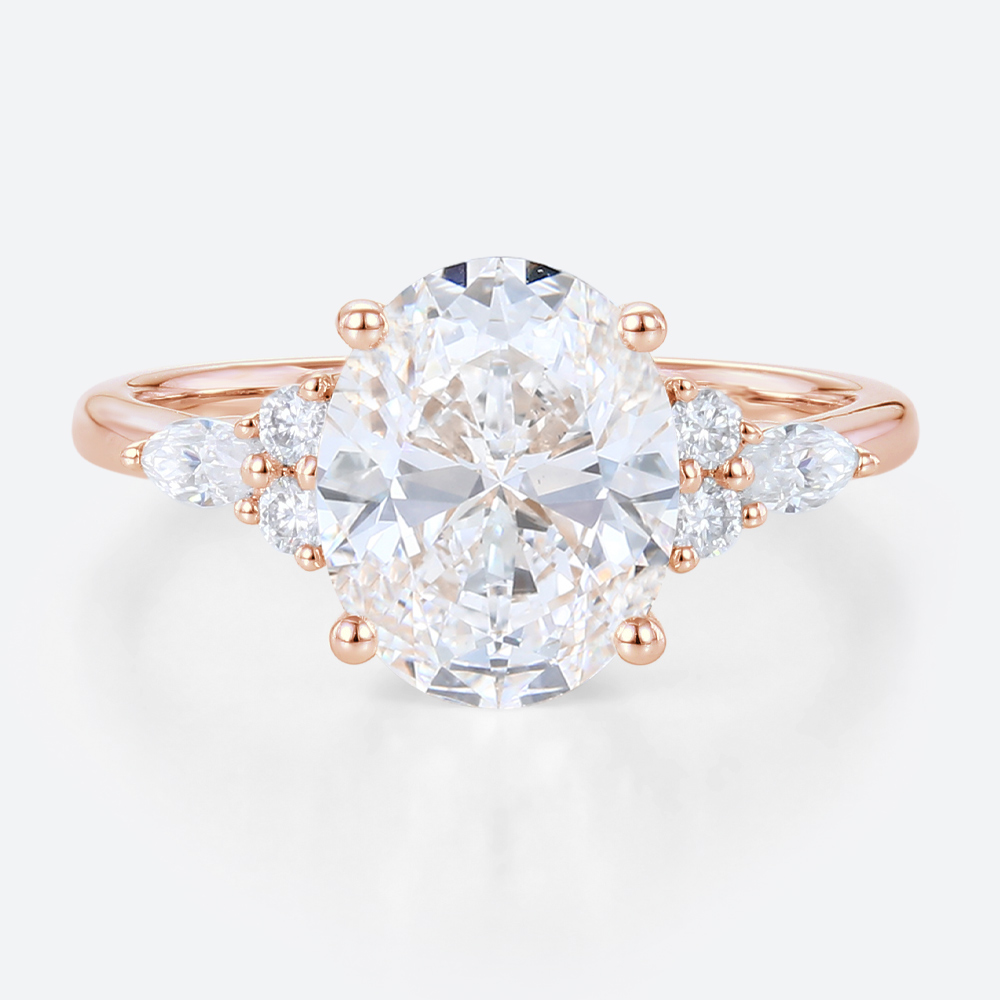 3Ct Lab Created Diamond Ring Vintage 4 Prong Engagement Ring in rose Gold