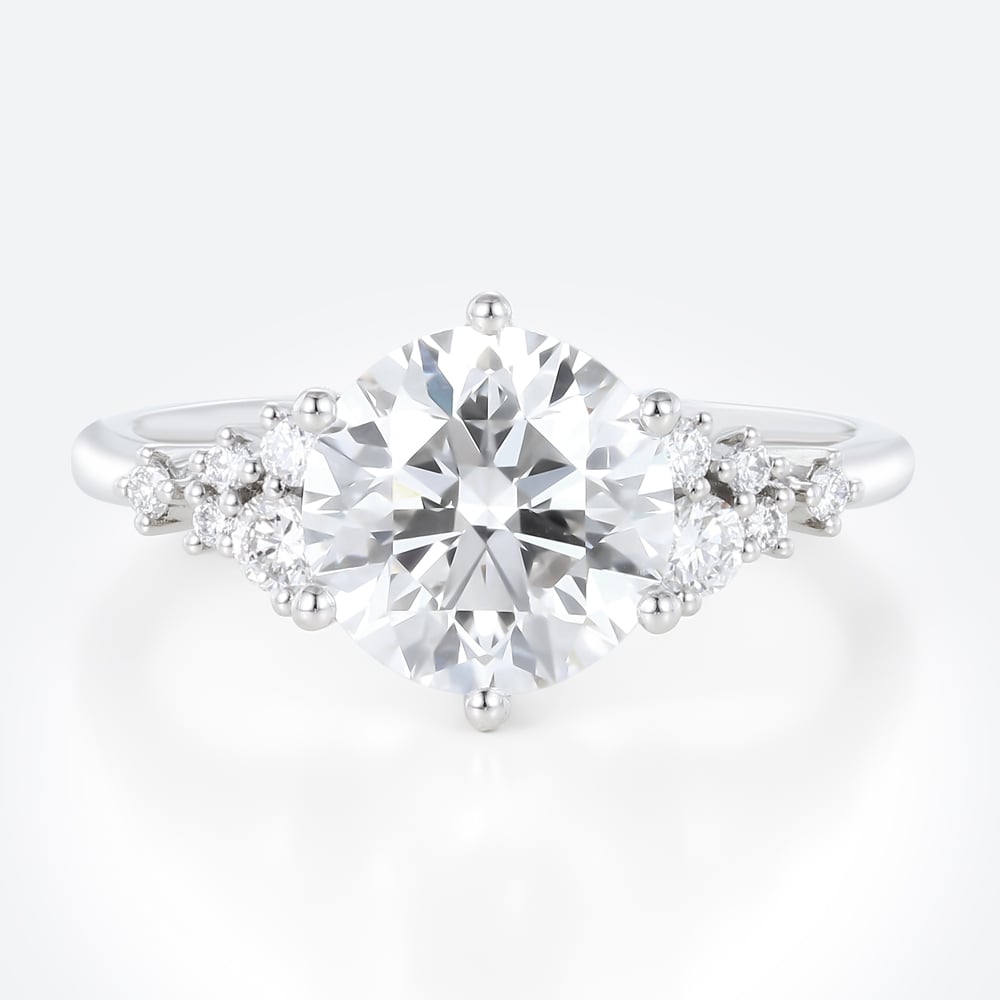 3 Carat Round Lab Created Diamond Ring 6 Prong Engagement Ring in white gold