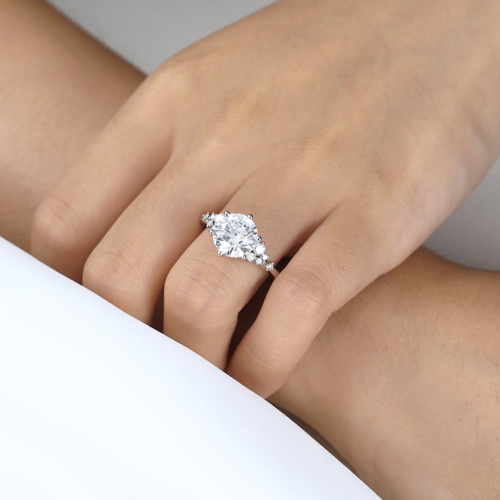 3 Carat Round Lab Created Diamond Ring 6 Prong Engagement Ring in white gold