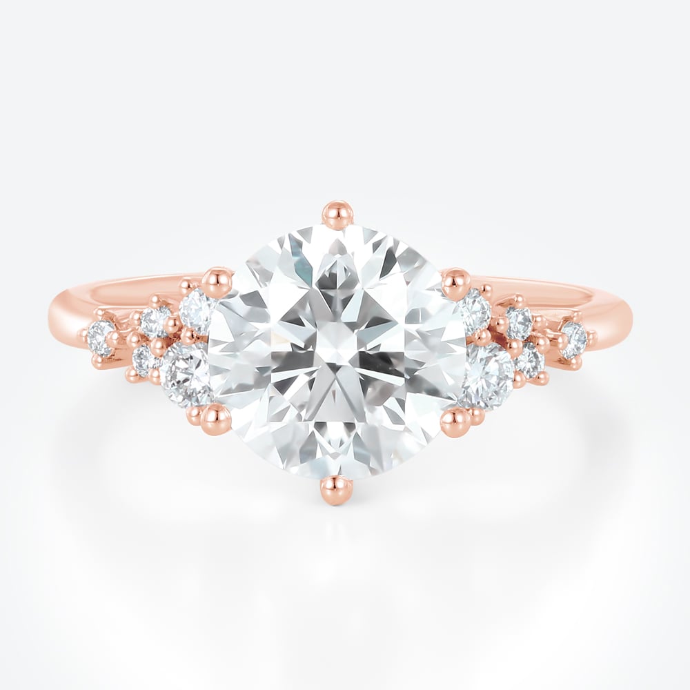3 Carat Round Lab Created Diamond Ring 6 Prong Engagement Ring in Rose gold