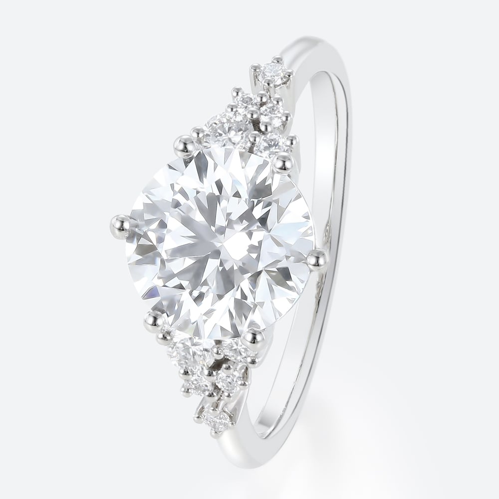 3 Carat Round Lab Created Diamond Ring 6 Prong Engagement Ring in white gold