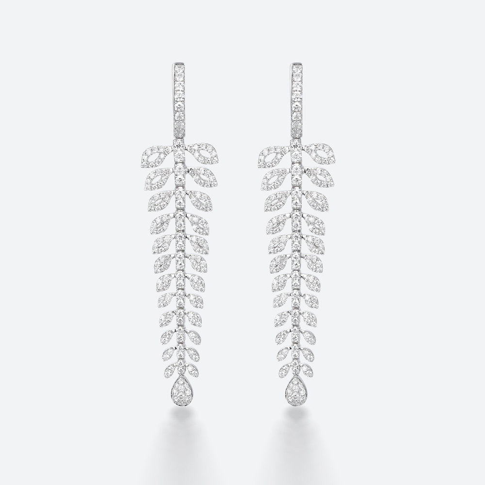 Helix Earrings White Gold Lab Diamond Earrings Drop Earrings