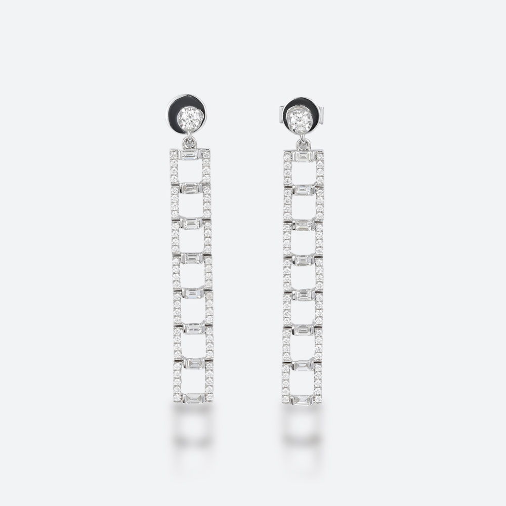 Lab Diamond Earrings Long Dangle Earrings