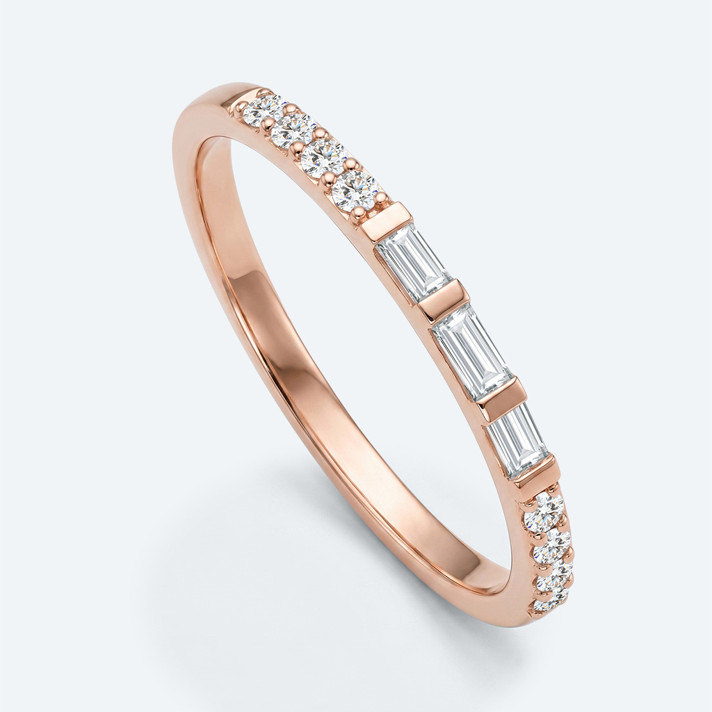 Half Eternity Lab Diamond Ring Rose Gold 0.22ct Anniversary Ring