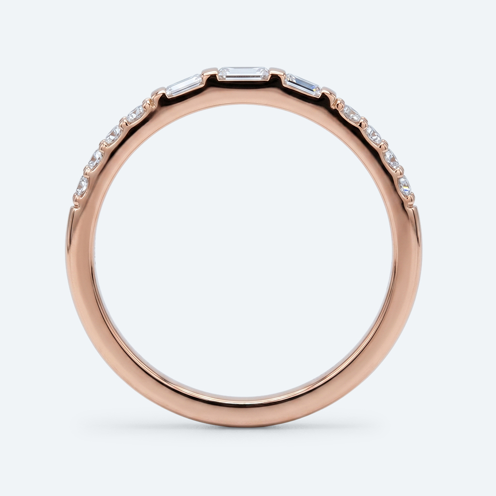 Half Eternity Lab Diamond Ring Rose Gold 0.22ct Anniversary Ring
