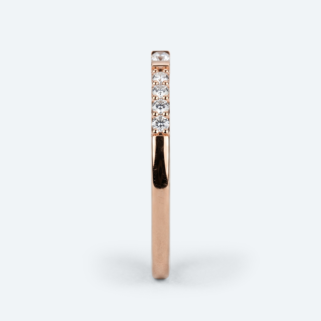 Half Eternity Lab Diamond Ring Rose Gold 0.22ct Anniversary Ring