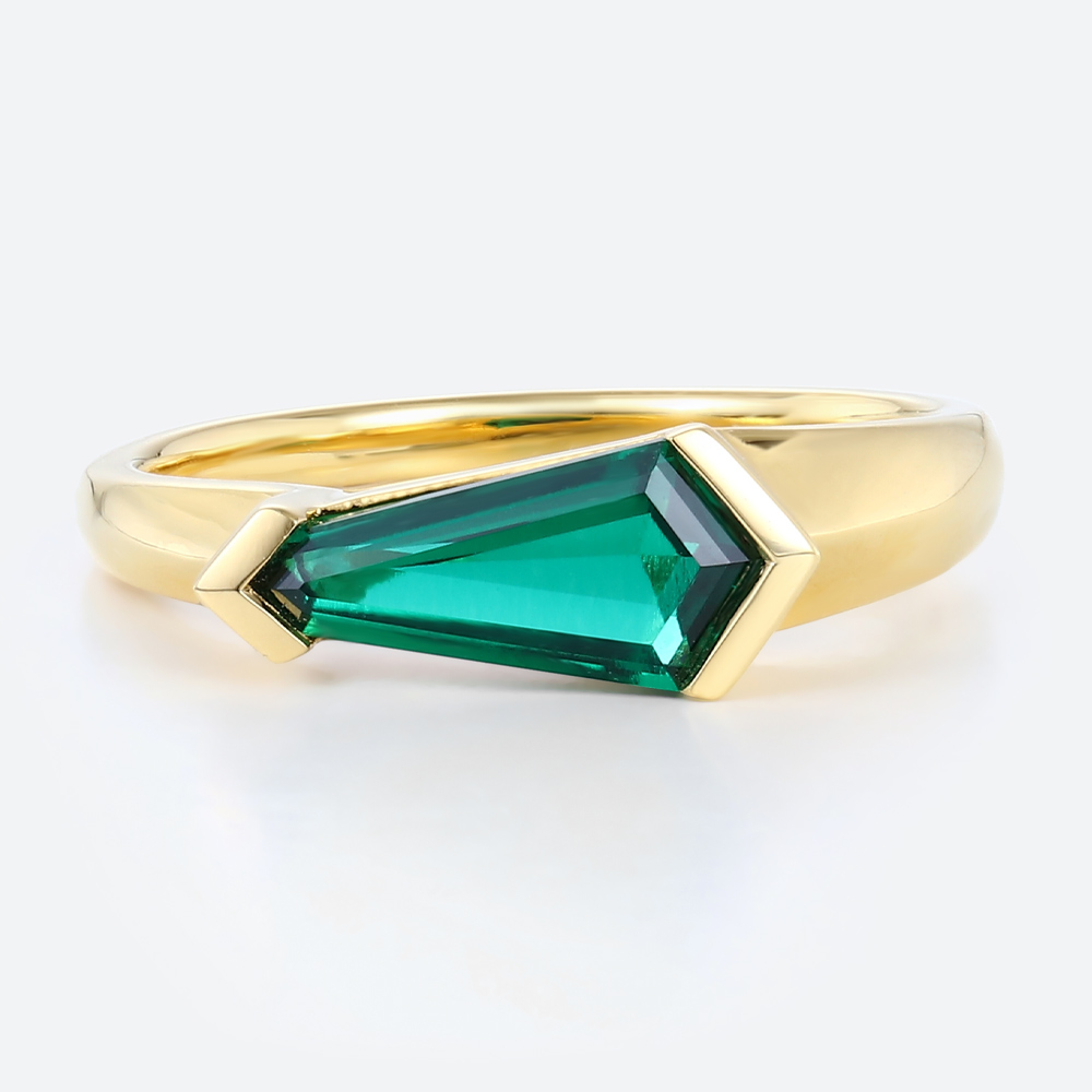Emerald Shaped Engagement Rings Gold Emerald Birthstone Ring