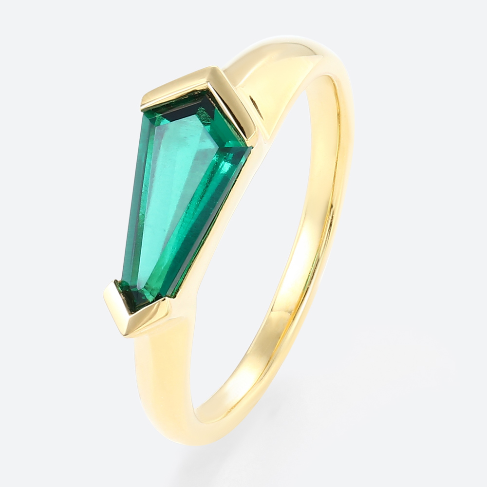 Emerald Shaped Engagement Rings Gold Emerald Birthstone Ring
