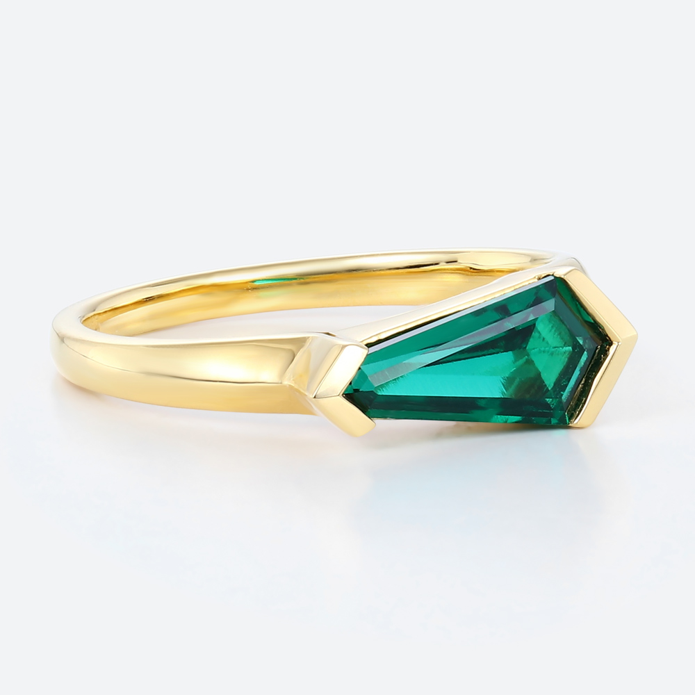 Emerald Shaped Engagement Rings Gold Emerald Birthstone Ring