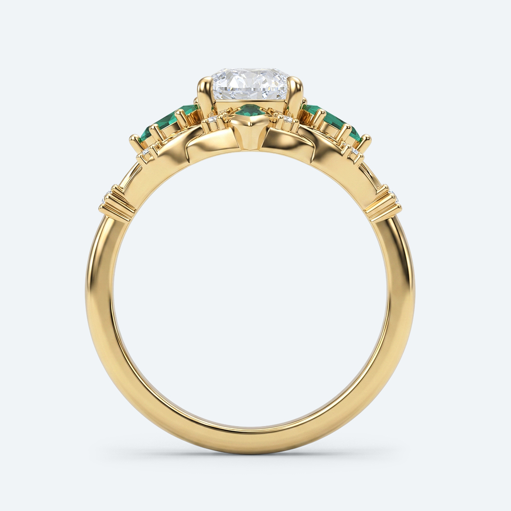 Ornate Filigree Cushion Cut Lab Diamond Ring | Vintage Art Deco