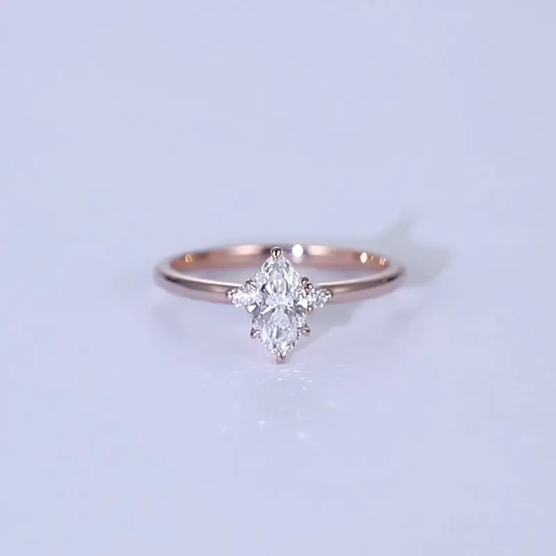 0.5ct Lab Diamond Ring Three Stone 6 Claw Prong Engagement Rings