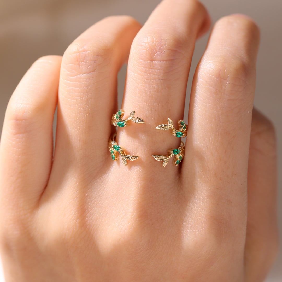 Ring Enhancers Moss Agate Unique Nature Inspired Engagement Rings