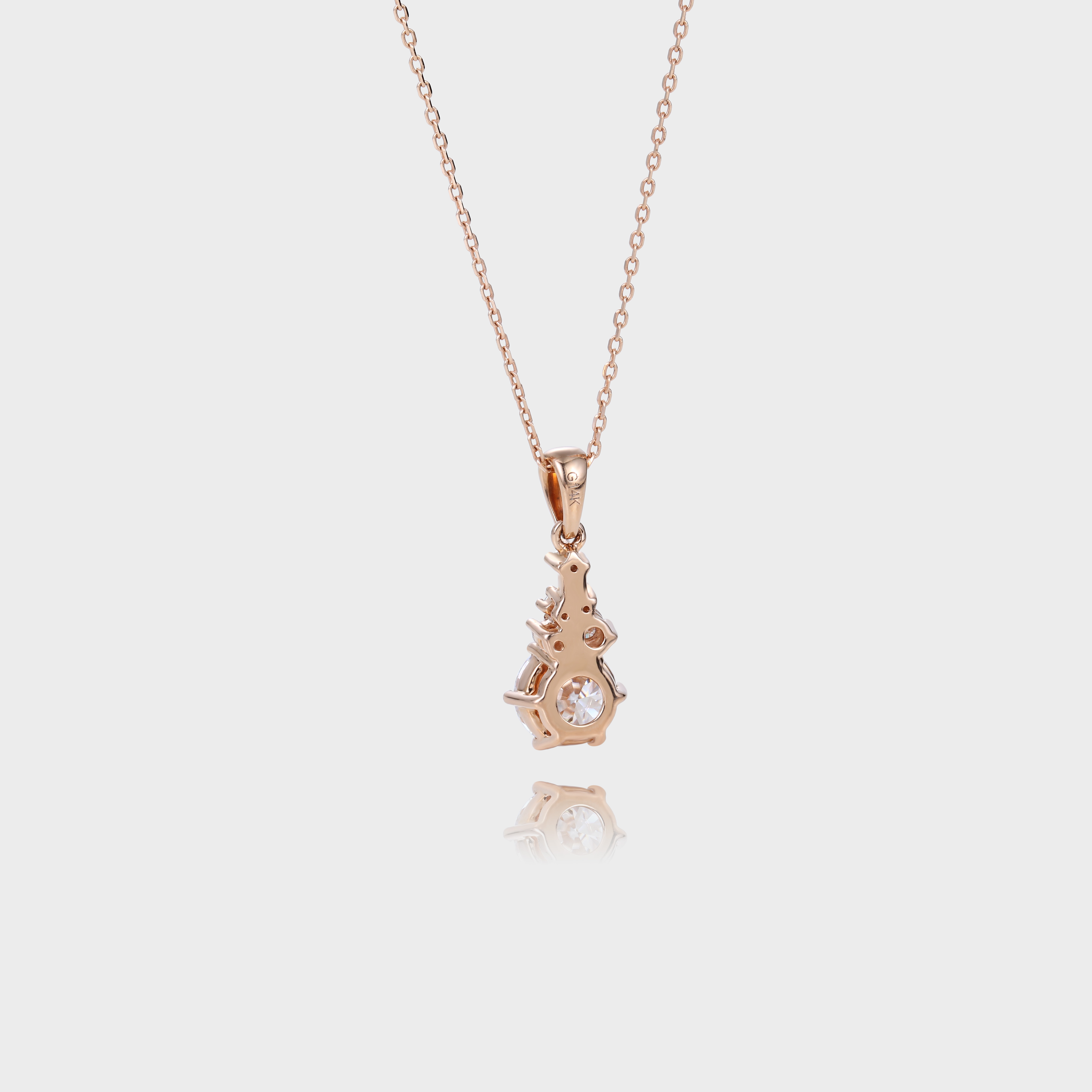 DN0025 Round Cut Lab Diamond Necklace Cluster Pendant Necklace (3)
