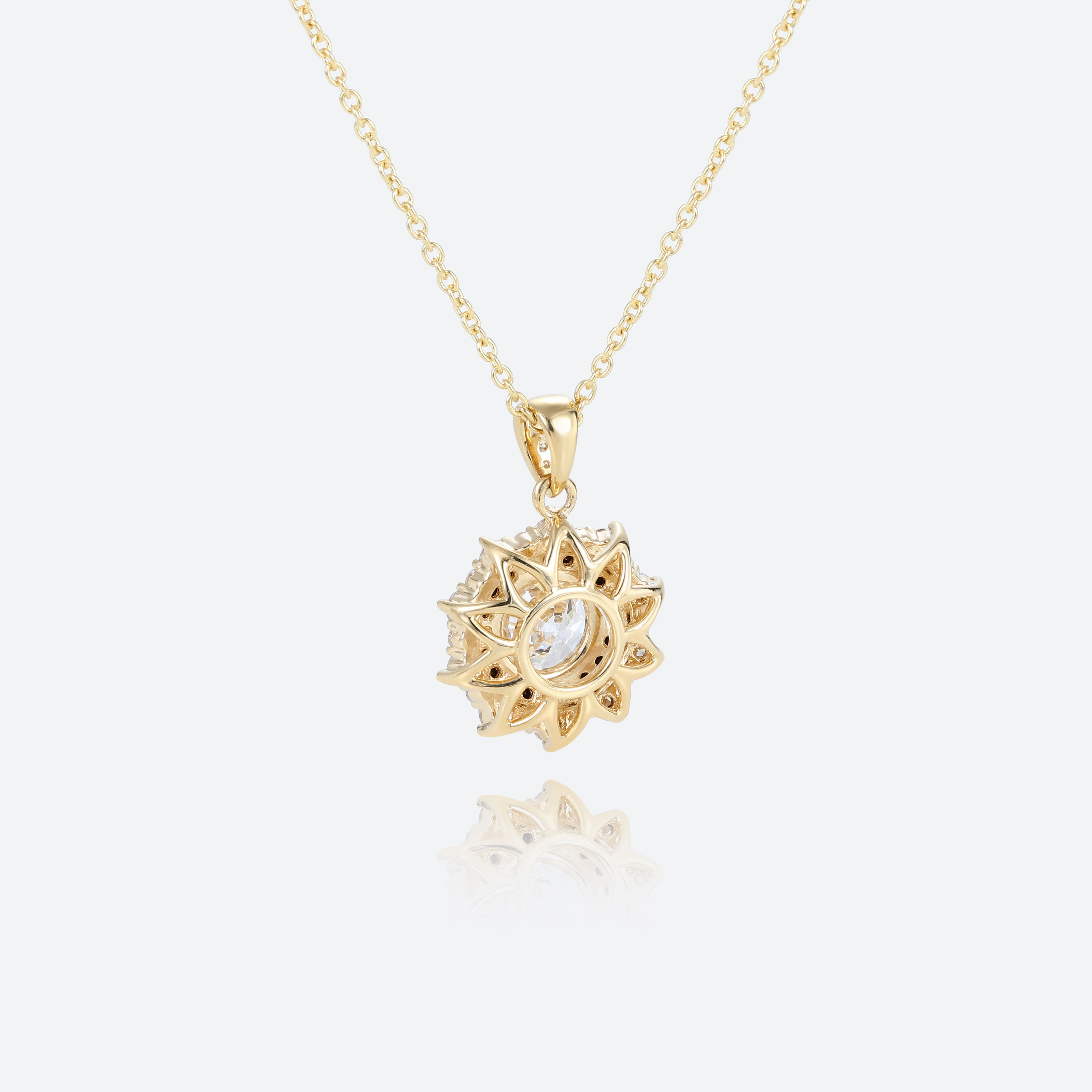 Double Halo Starlight Pendant Necklace Round Cut Lab Diamond Necklace