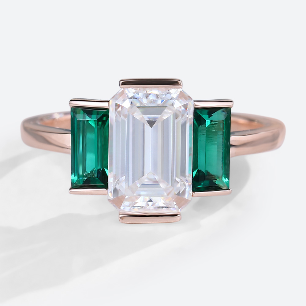Emerald Cut Moissanite Ring Emerald Rings Wedding Ring Simple