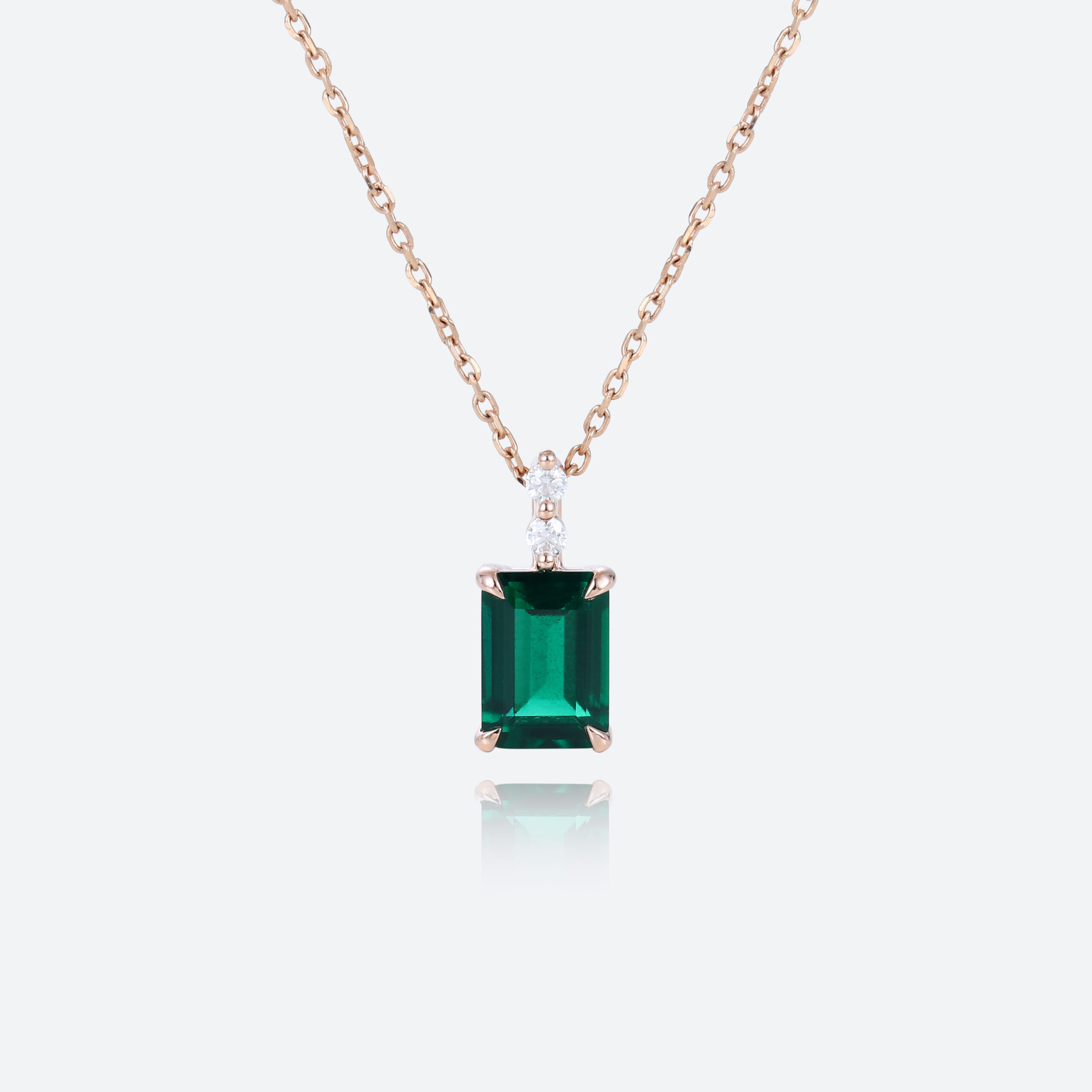 Emerald and Diamond Necklace Emerald Cut Gold Necklaces Pendants
