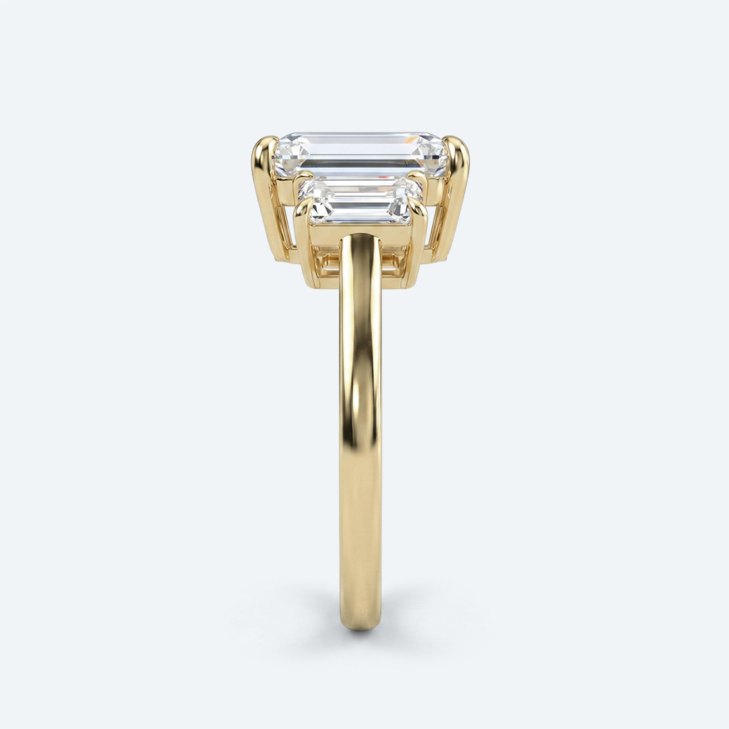 3ct Emerald Cut Engagement Rings​ ThreeStone Lab Diamond Ring
