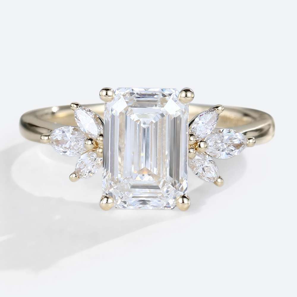 2 Ct Emerald Cut Engagement Rings 2ct Moissanite Ring Simple