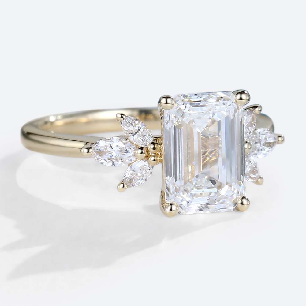 2 Ct Emerald Cut Engagement Rings 2ct Moissanite Ring Simple