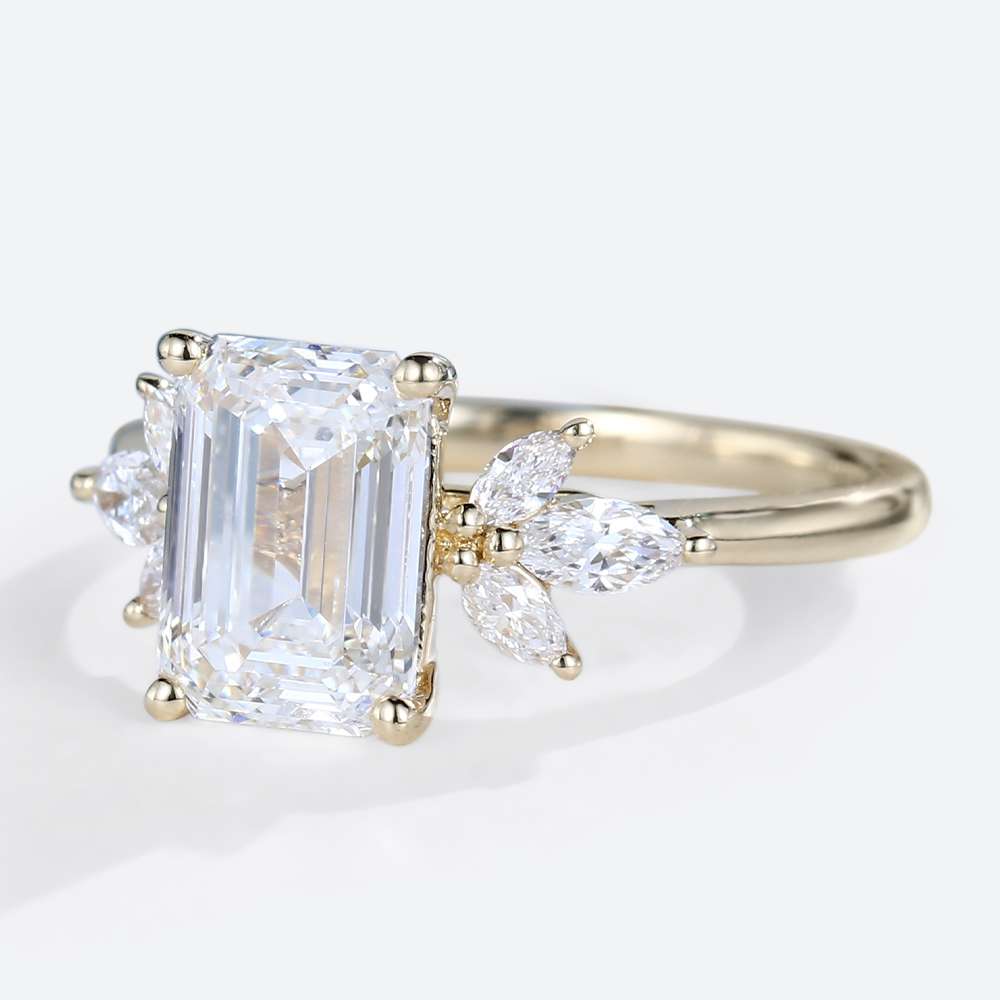 2 Ct Emerald Cut Engagement Rings 2ct Moissanite Ring Simple