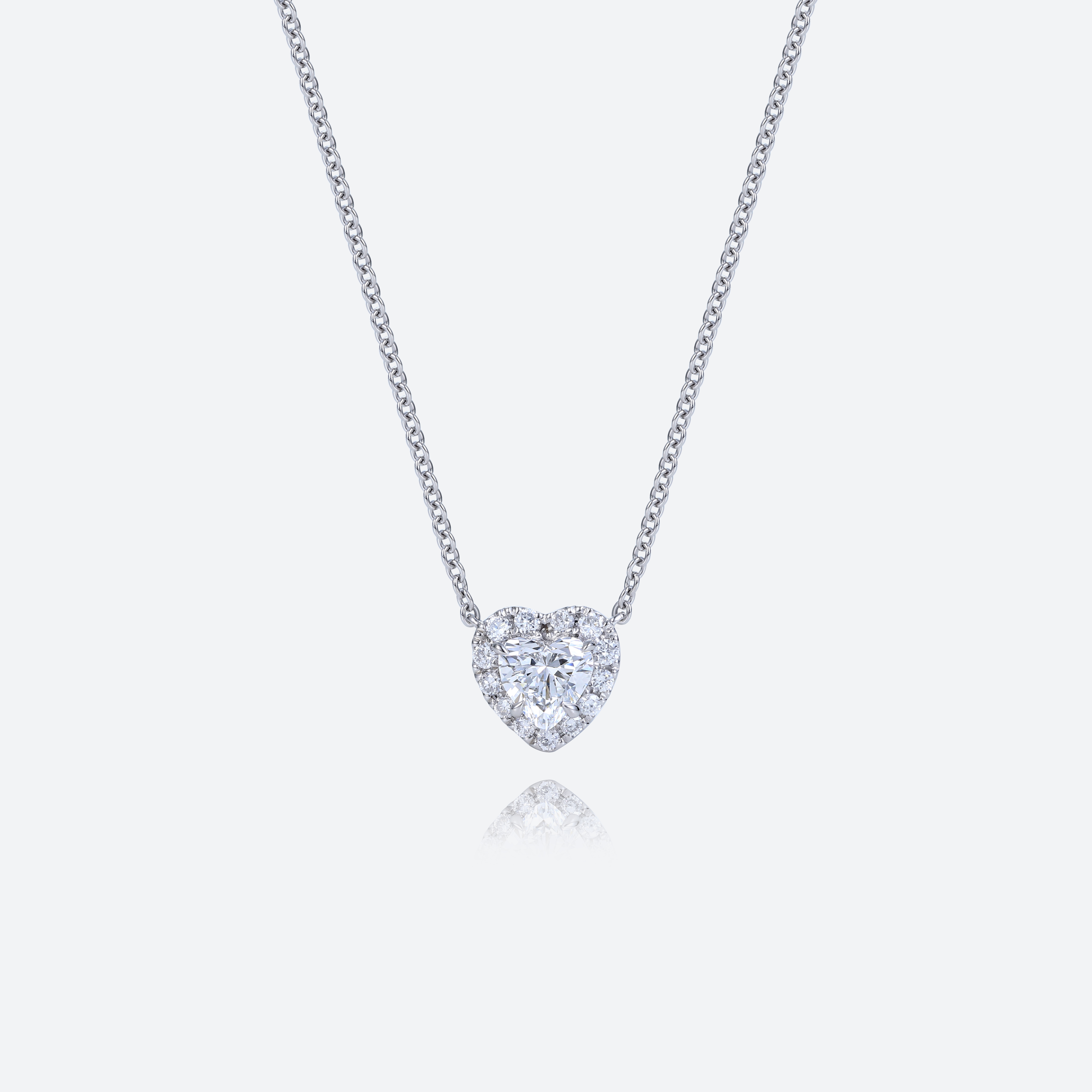 lab-grown diamond care Heart Shaped Necklace White Gold 14k Necklace Lab Diamond