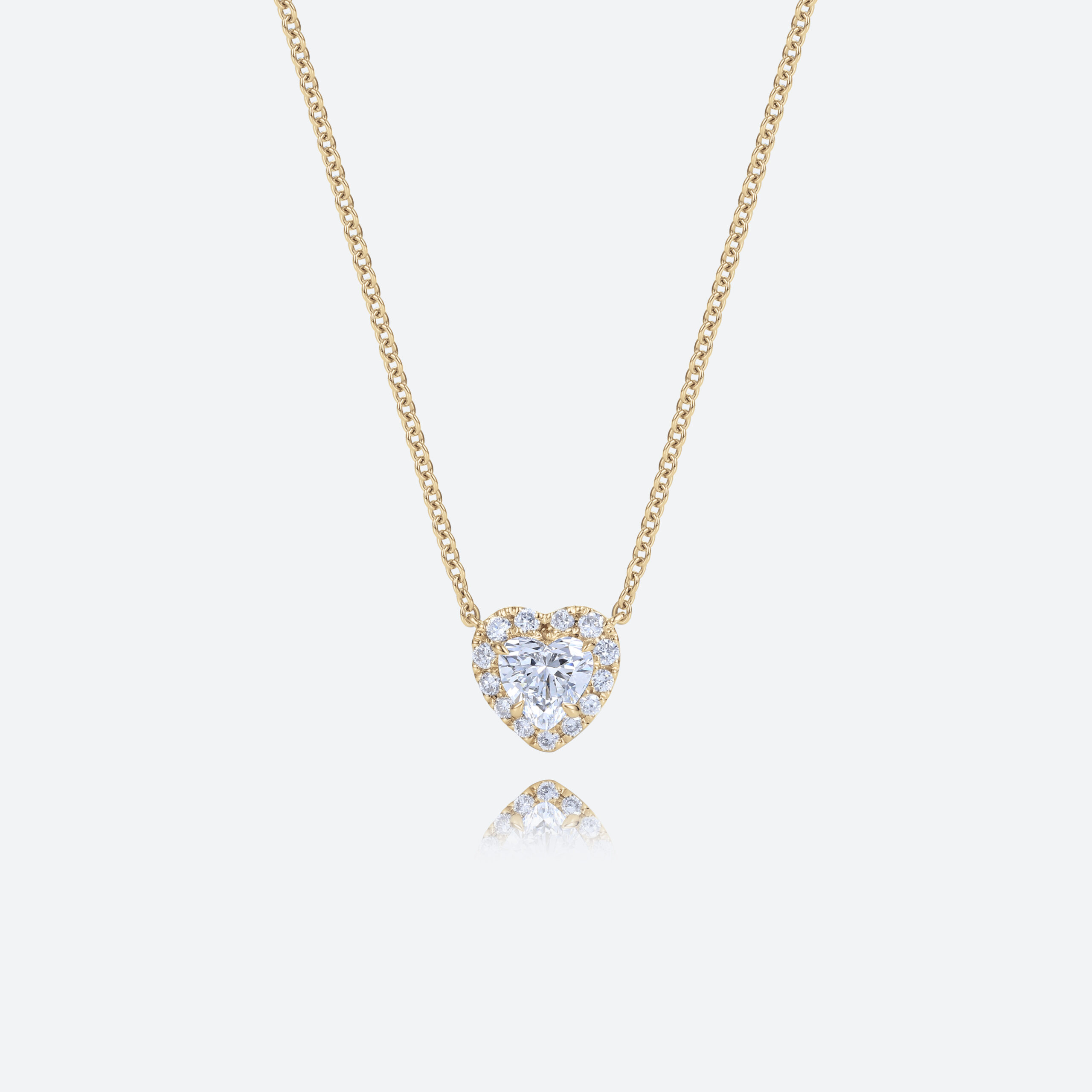 Heart Shaped Necklace White Gold 14k Necklace Lab Diamond