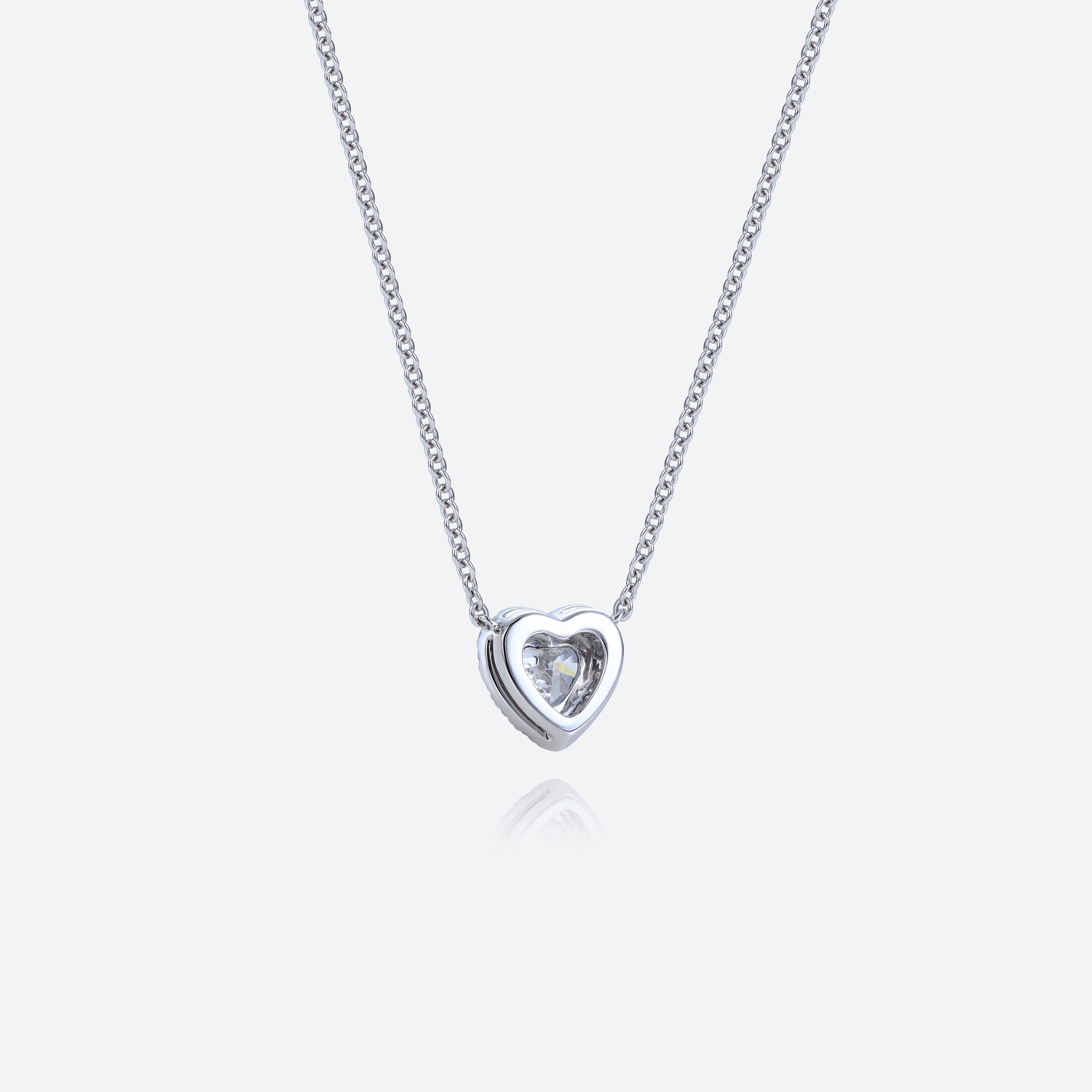 Heart Shaped Necklace White Gold 14k Necklace Lab Diamond