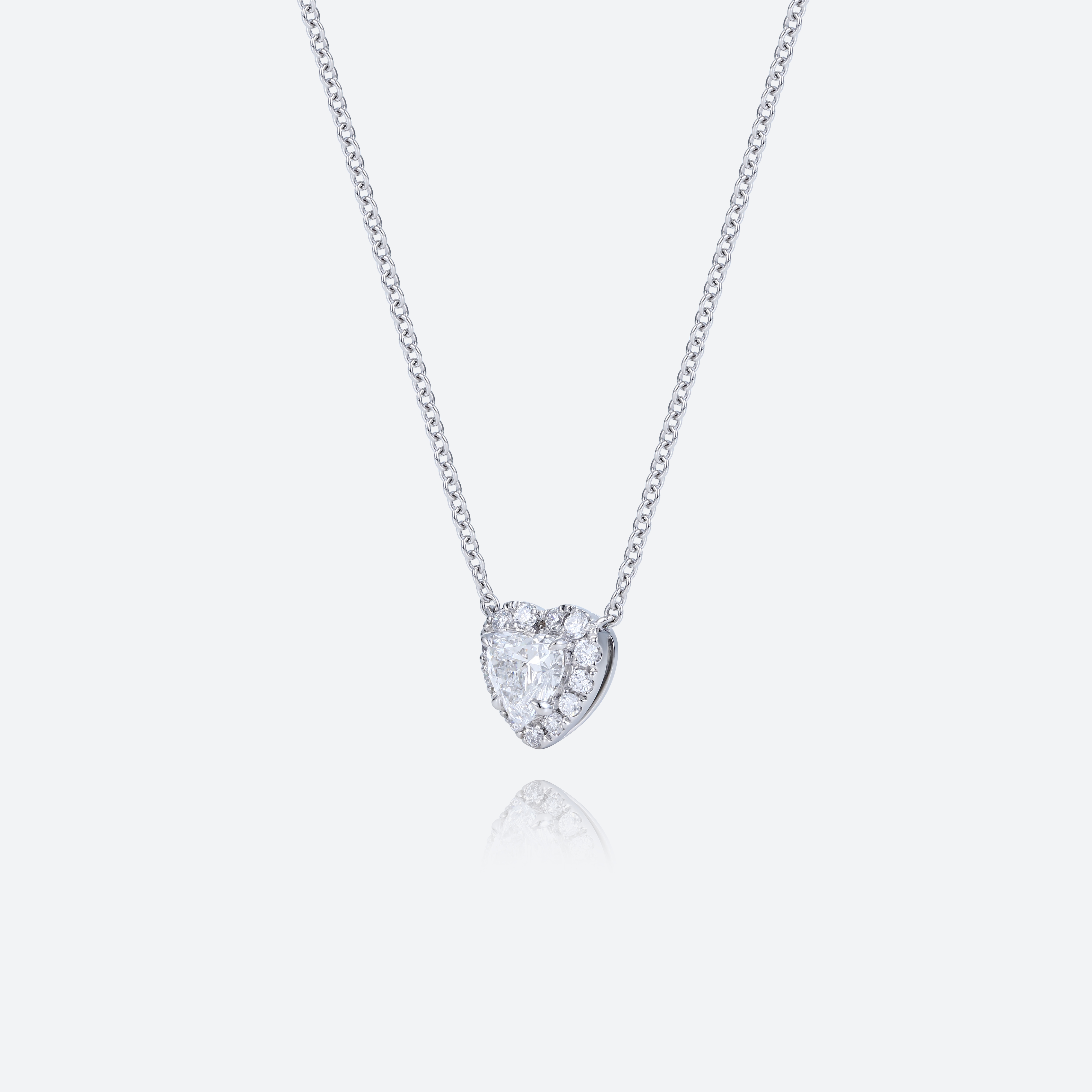 Heart Shaped Necklace White Gold 14k Necklace Lab Diamond