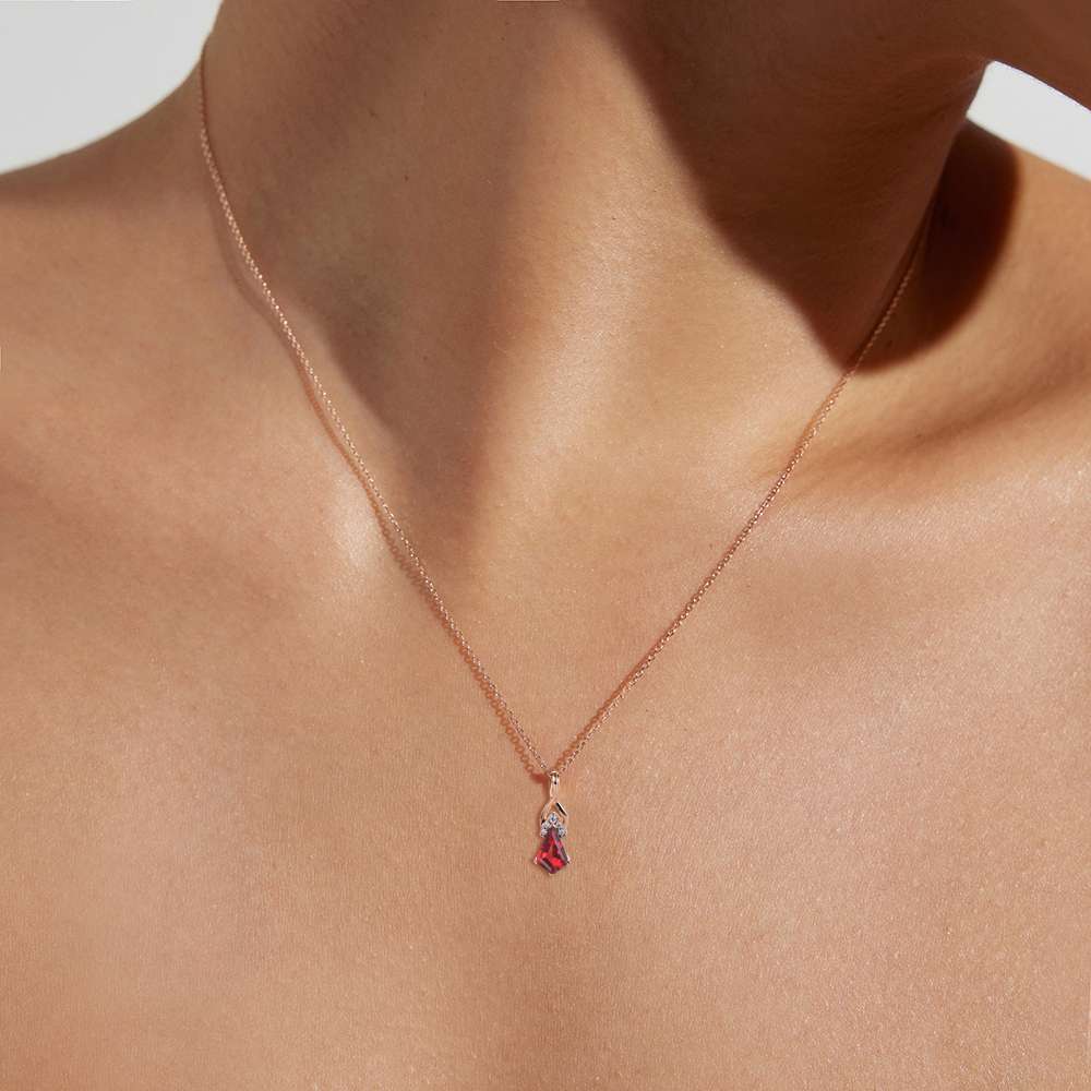 Necklace with Birthstones Rose Gold Chain 2 Birthstone Necklace