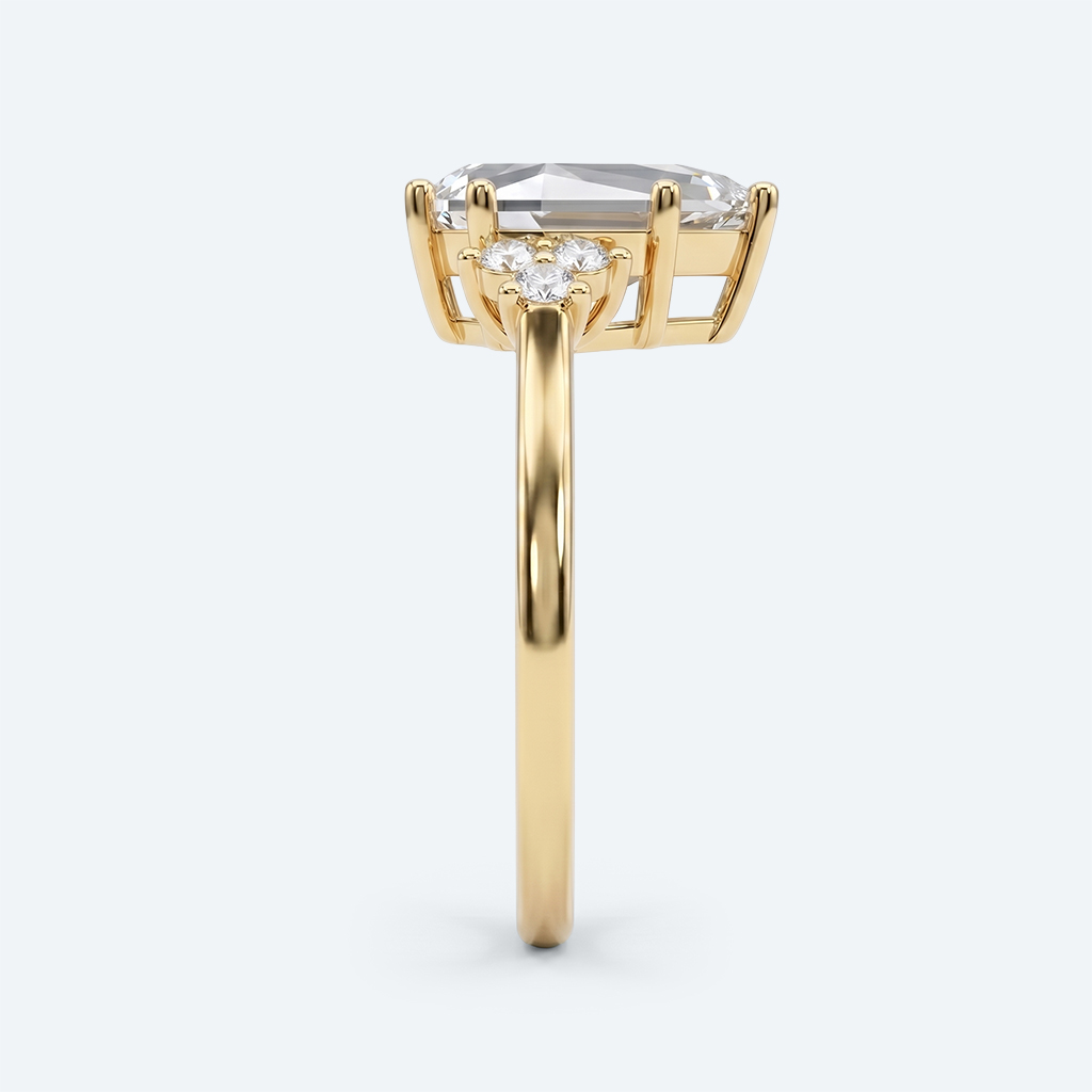 Kite Cut Lab Grown Diamond Classic Cluster 6-Prong Engagement Ring in Rose Gold (6)