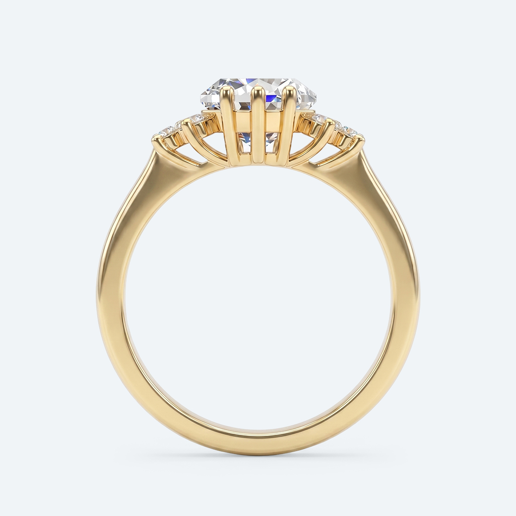 Kite Cut Lab Grown Diamond Classic Cluster 6-Prong Engagement Ring in Rose Gold (7)