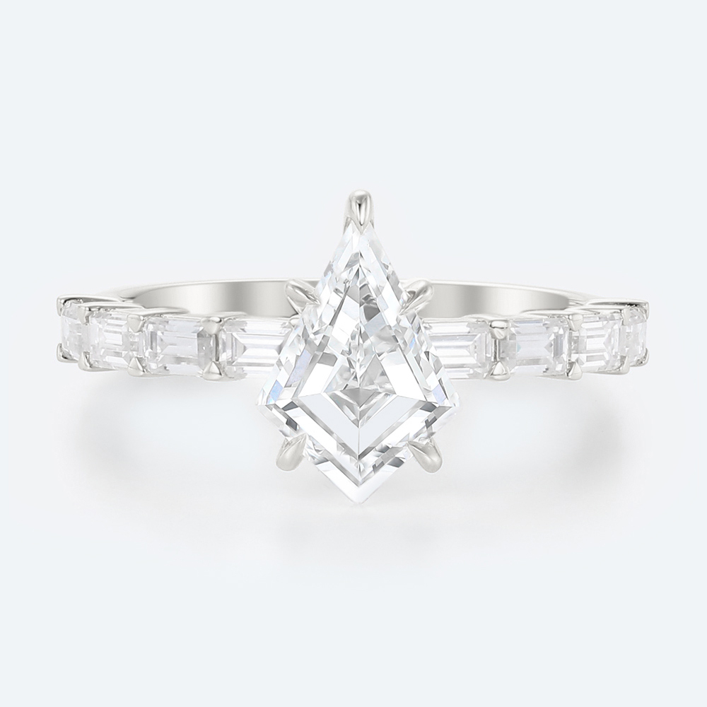 Lab Diamond Eternity Ring Kite Cut Ring White Gold Band Ring