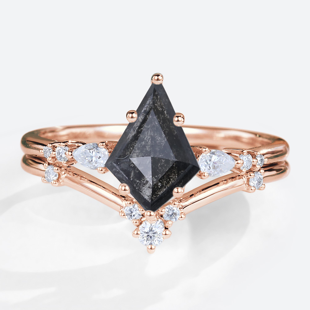 Simple Promise Rings Salt & Pepper Diamond Wedding Ring Sets