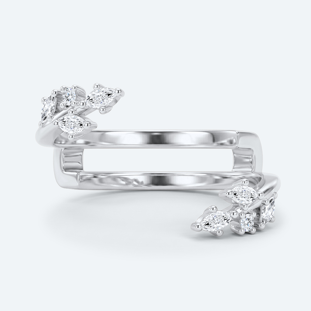 Lab Diamond Enhancer Ring 0.2ctw Diamond Leaf Stacking Rings