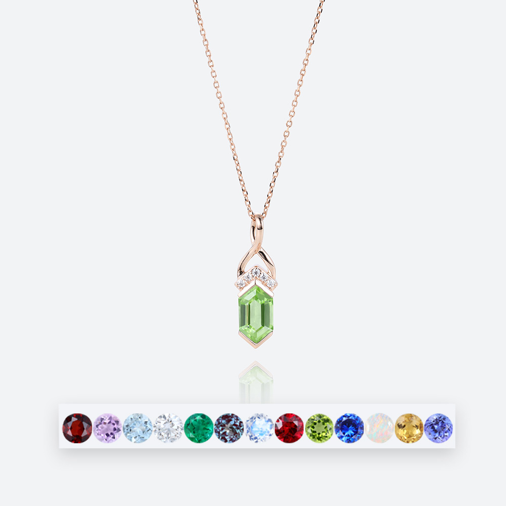 Necklace for Valentine's Gold Birthstone Pendant Necklace Star Sign
